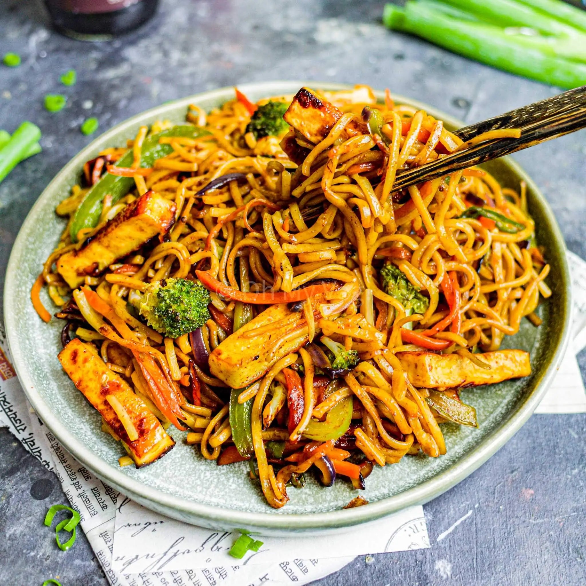 Paneer Hakka Noodles (पनीर हक्का नूडल्स)